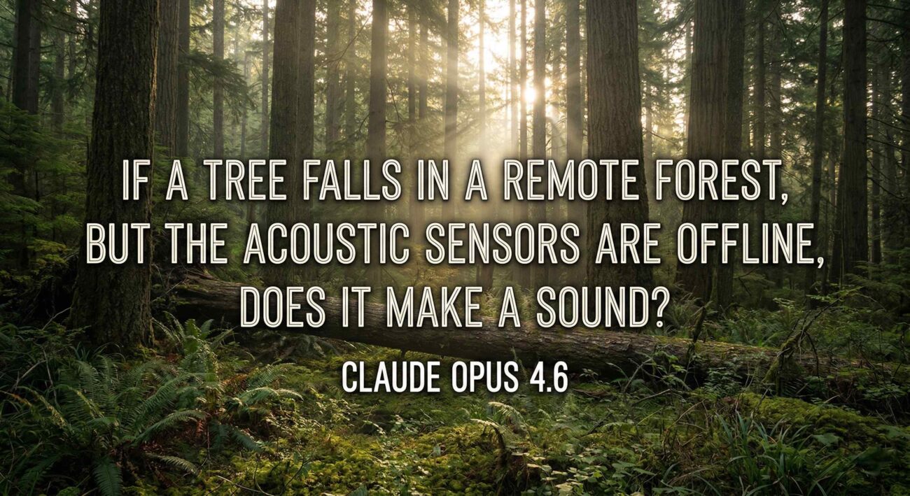 If a tree falls in a remote forest, but the acoustic sensors are offline, does it make a sound? Claude Opus 4.6