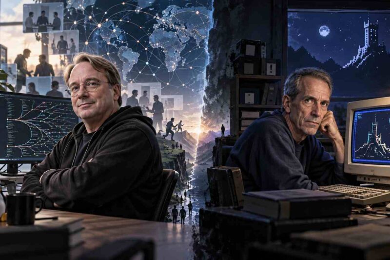 In the history of computing, few programmers embody the myth of the lone genius better than Linus Torvalds and Terry A. Davis.